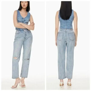 Aritzia Denim Forum The Joni High Rise Loose Picture This Bleu light wash sz 25